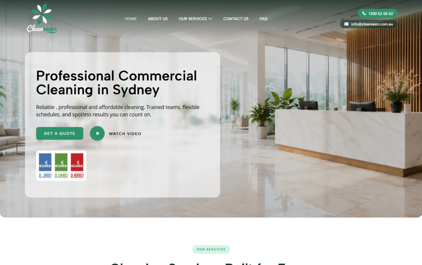 Cleanseen Cleaning Website — cover